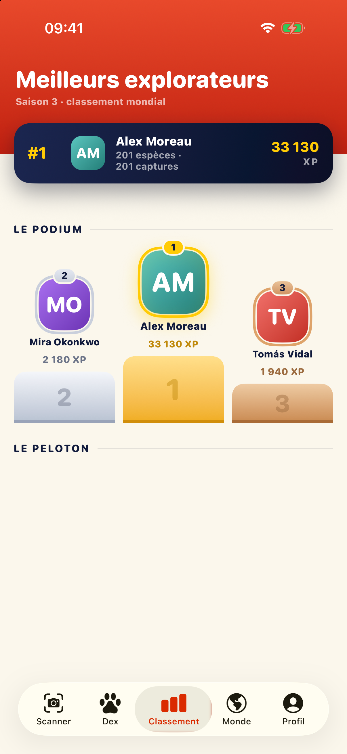 AnimalDex — Grimpe au classement
