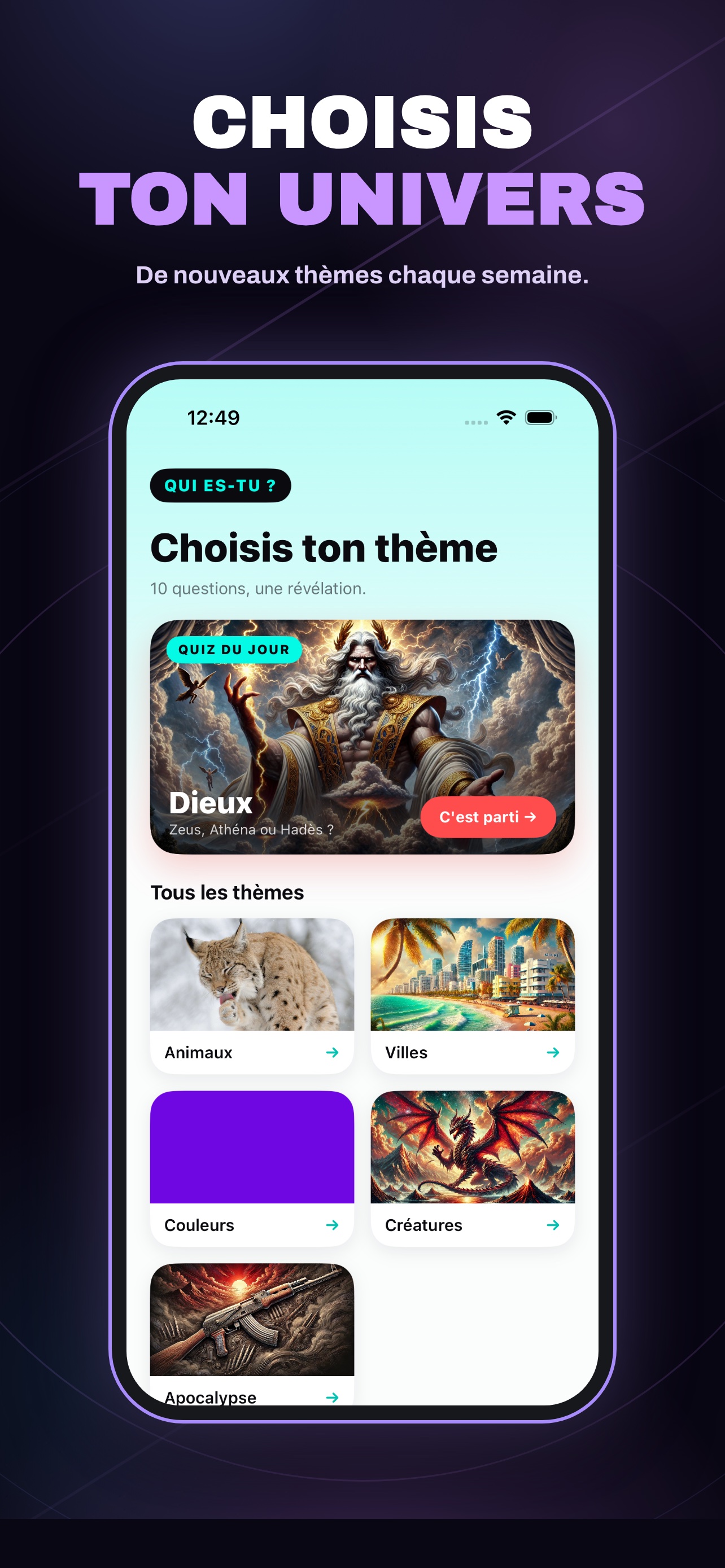 Qui es-tu — Choisis ton univers
